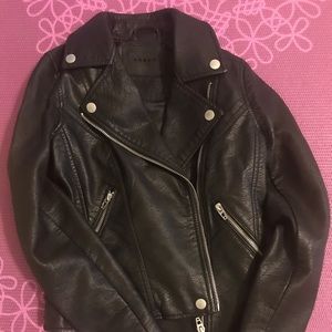 Synthetic leather girl jacket